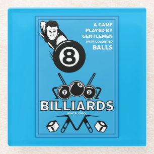 Dessous-de-verre En Verre Billards de poche vintages