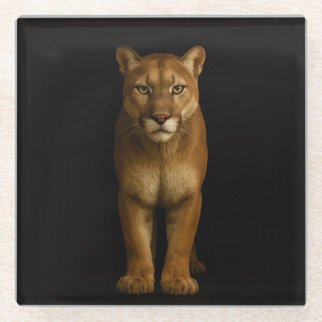 Dessous-de-verre En Verre Black 4 Luxe Glass coaster, Silent Prime Puma (Devant)