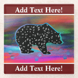 Dessous-de-verre En Verre Black Bear Spirit Northern Light Coloris en verre 