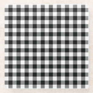 Dessous-de-verre En Verre Black Check Automne Automne Dessous de verre en ve