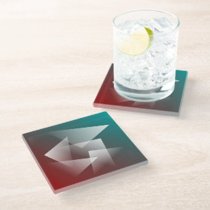 Dessous-de-verre En Verre blanc bordeaux turquoise
