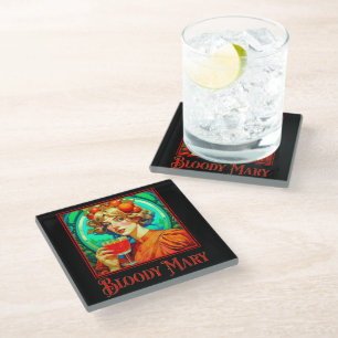 Dessous-de-verre En Verre Bloody Mary Art Nouveau