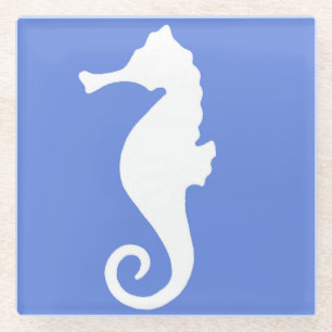 Dessous-de-verre En Verre Blue Seahorse