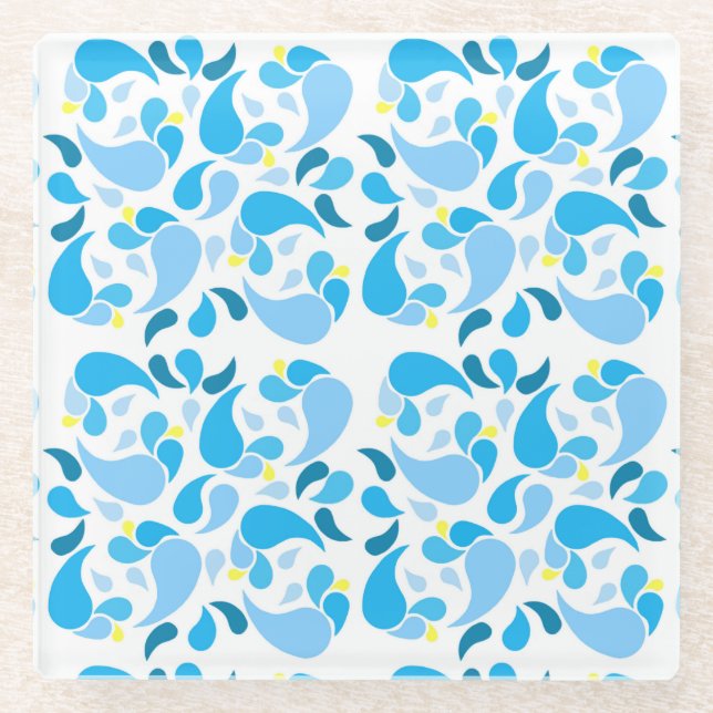 Dessous-de-verre En Verre Blues d'été (Devant)