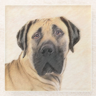 Dessous-de-verre En Verre Boerboel Peinture - Cute Original Chien Art