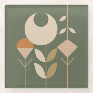 Dessous-de-verre En Verre Boho Abstrait Lily