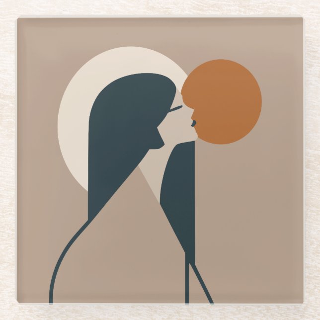 Dessous-de-verre En Verre Boho Woman Sun (Devant)