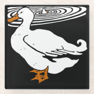 Dessous-de-verre En Verre Bois de la ferme victorienne Animaux Canards