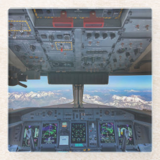 Dessous-de-verre En Verre Bombardier Q400 Cockpit au-dessus de la souris Alp
