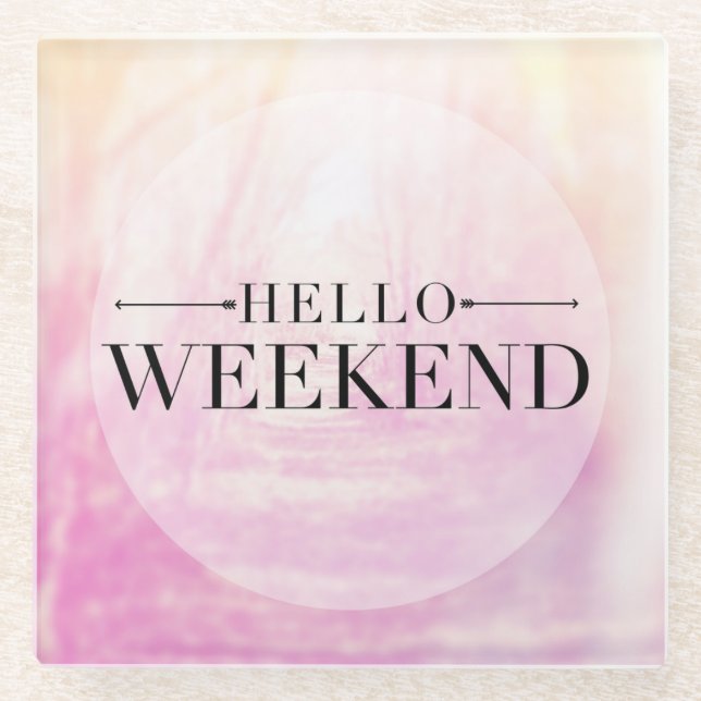 Dessous-de-verre En Verre Bonjour Weekend (Devant)