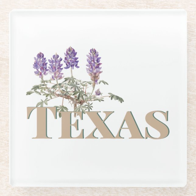 Dessous-de-verre En Verre Botanique Texas Bluebonnet 2 (Devant)