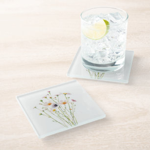 Dessous-de-verre En Verre Bouquet aquarelle de fleurs sauvages