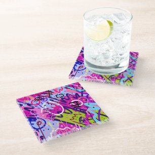 Dessous-de-verre En Verre Break Out Star : Art Abstrait