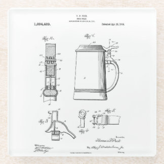Dessous-de-verre En Verre Brevet Beer Stein