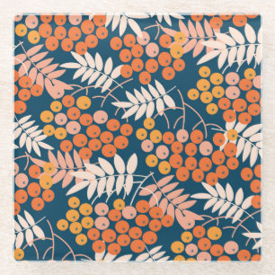 Dessous-de-verre En Verre Bright Rowanberry Automne Design sans couture