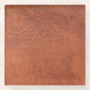 Dessous-de-verre En Verre Brown leather