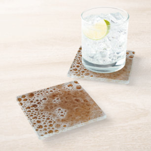 DESSOUS-DE-VERRE EN VERRE BULLES DE BIÈRE