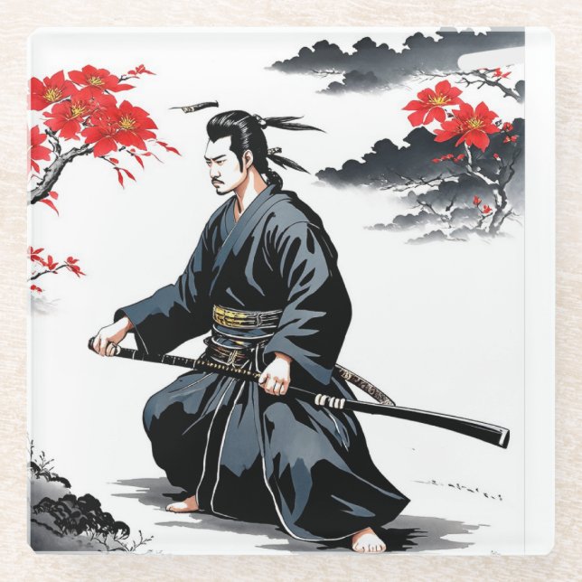 Dessous-de-verre En Verre Bushido Code Samurai Masterpiece (Devant)