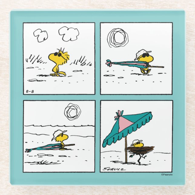 Dessous-de-verre En Verre cacahuètes | Bois de bois à la plage (Devant)