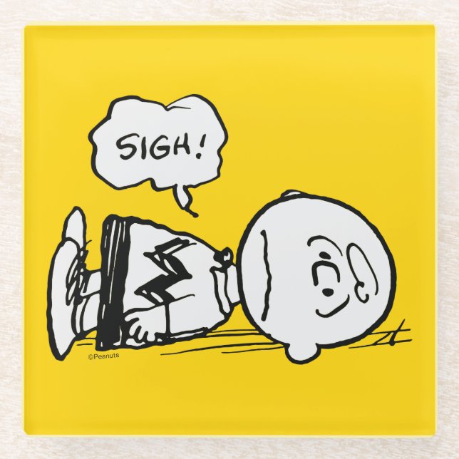 Dessous-de-verre En Verre cacahuètes | Charlie Brown est en panne (Devant)