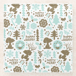 Dessous-de-verre En Verre cacahuètes   Snoopy Frosty Motif de Noël