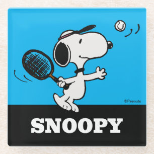 Dessous-de-verre En Verre cacahuètes   Snoopy Joue Au Tennis