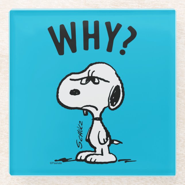 Dessous-de-verre En Verre cacahuètes | Snoopy Se Demande Pourquoi ? (Devant)