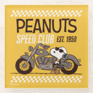 Dessous-de-verre En Verre cacahuètes   Snoopy Speed Club
