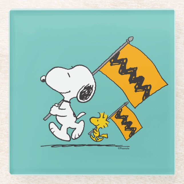 Dessous-de-verre En Verre cacahuètes | Snoopy & Woodstock (Devant)