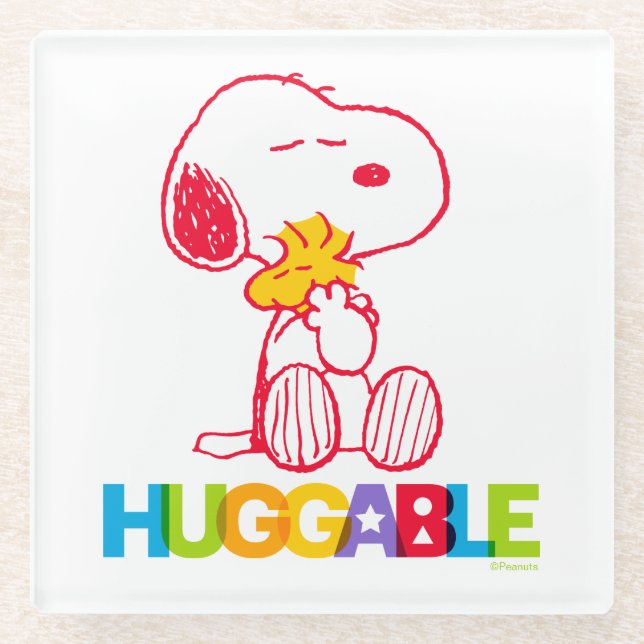 Dessous-de-verre En Verre cacahuètes | Snoopy & Woodstock Huggable (Devant)