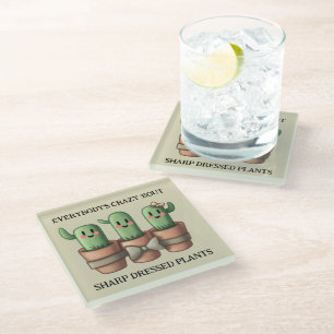Dessous-de-verre En Verre Cactus drôles, tout le monde est fou de pointus ..