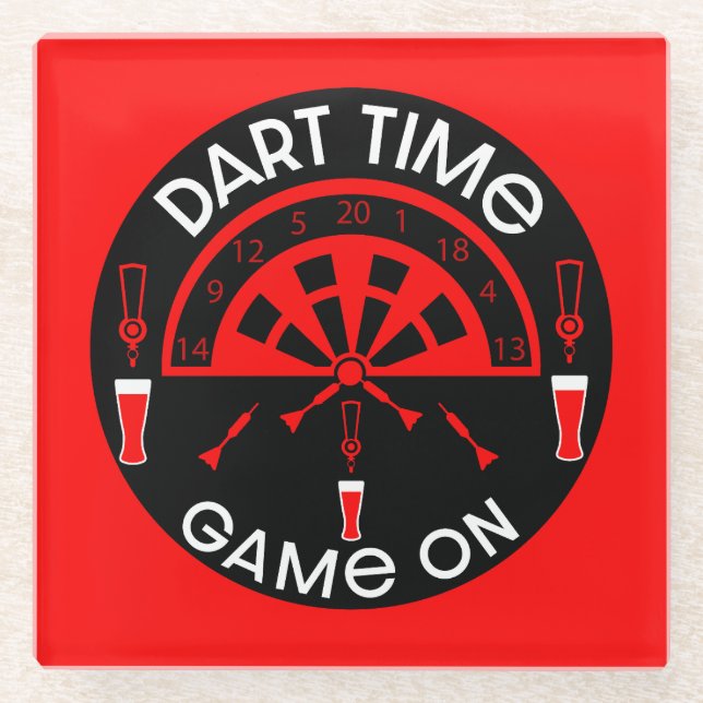 Dessous-de-verre En Verre Cadeau de jeu Dartboard (Devant)