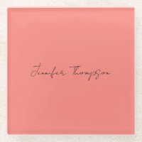 Calligraphie Elégant Coral rose Plaine Nom simple