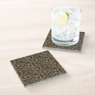 Dessous-de-verre En Verre Camouflage Bois Profond