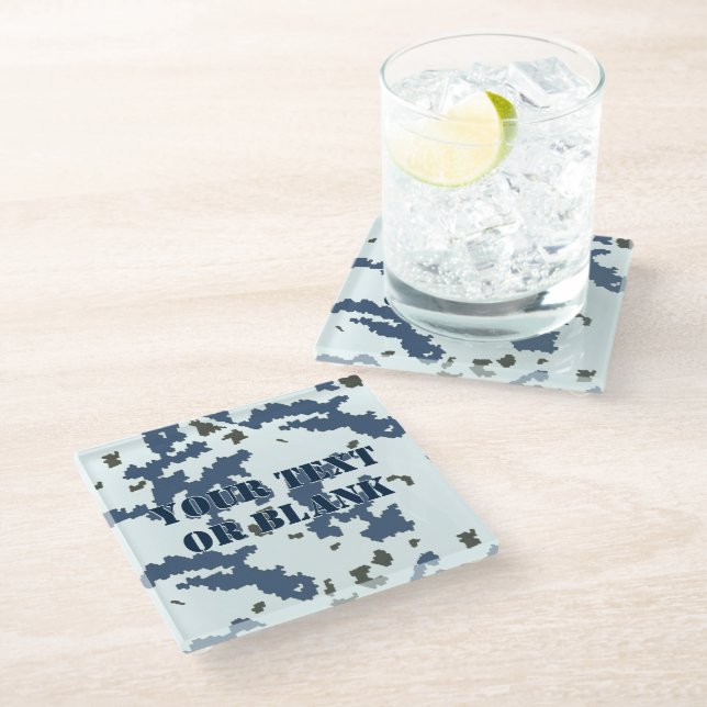 Dessous-de-verre En Verre Camouflage d'hiver (Incliné)