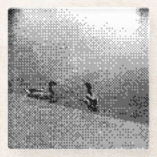 Dessous-de-verre En Verre canards d'art pixel