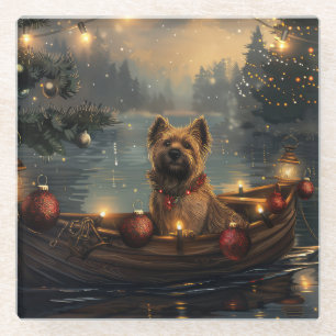 Dessous-de-verre En Verre Cane Corso Noël Festive Voyage