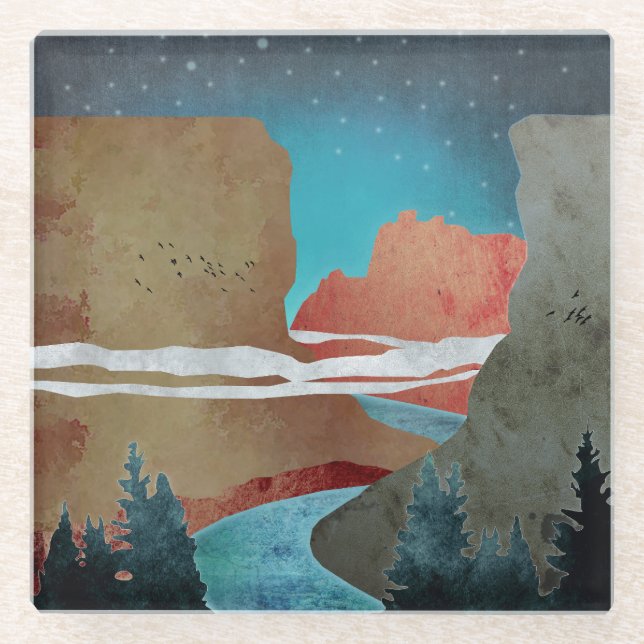 Dessous-de-verre En Verre Canyon Birds (Devant)