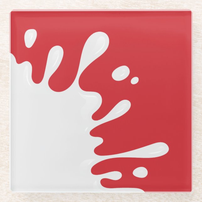 Dessous-de-verre En Verre Cardinal blanc Paint Splash Rouge (Devant)