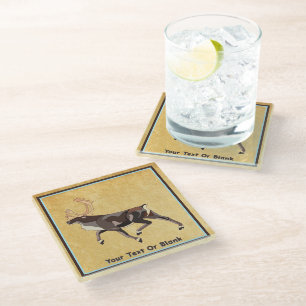 Dessous-de-verre En Verre Caribou/Reindeer d'art populaire