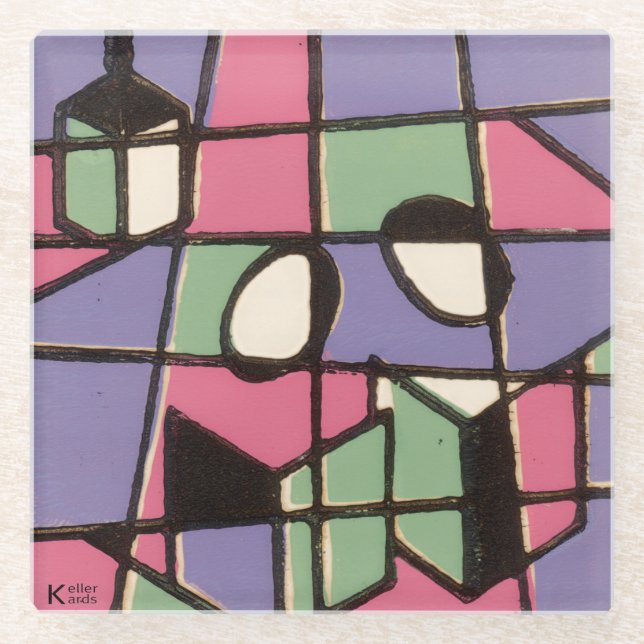 Dessous-de-verre En Verre Caroleurs en verre d'inox (Devant)