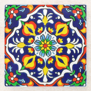 Dessous-de-verre En Verre Carrelage Talavera Mexicaine No 3