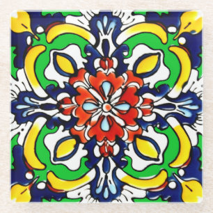 Dessous-de-verre En Verre Carrelage Talavera Mexicaine No 7