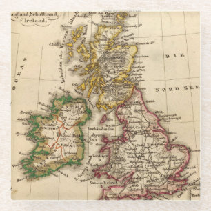 Dessous-de-verre En Verre Carte d'îles britanniques