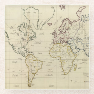 Dessous-de-verre En Verre Carte du monde