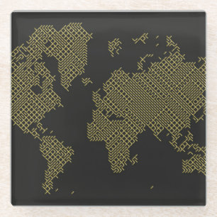 Dessous-de-verre En Verre Carte du monde de Digitals