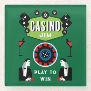Dessous-de-verre En Verre Casino Gambling Poker Roulette