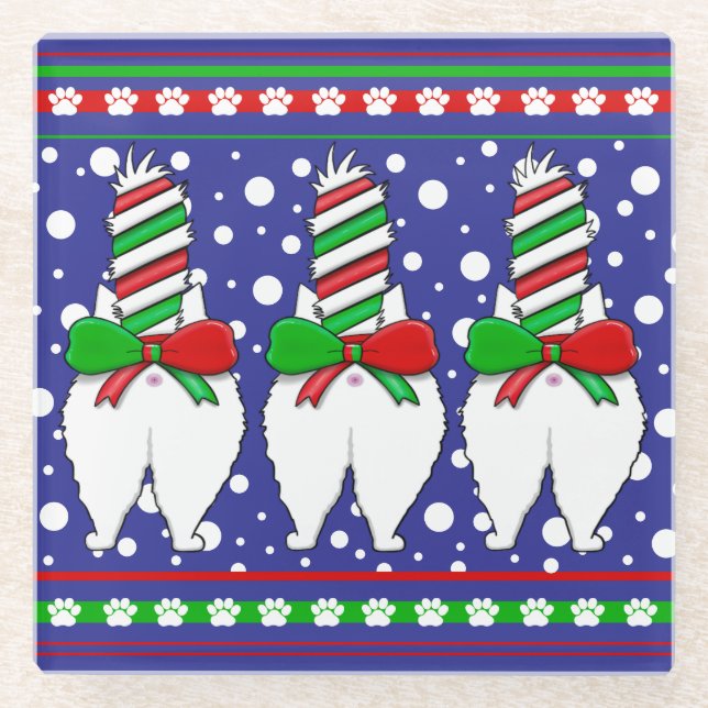 Dessous-de-verre En Verre Cat Butt Christmas Green (Devant)