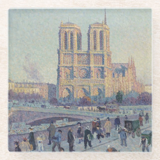 Dessous-de-verre En Verre Cathédrale Notre-Dame Paris France Peinture classi (Devant)