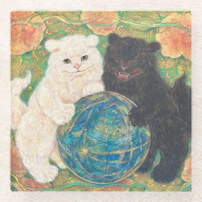 Dessous-de-verre En Verre Celestial Guardians: Cosmic Harmony (Devant)